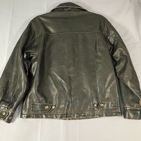 Hawke & Co Outfitter Women’s Faux Leather Jacket Black Size 14/16 XL Moto Biker - Picture 2 of 13
